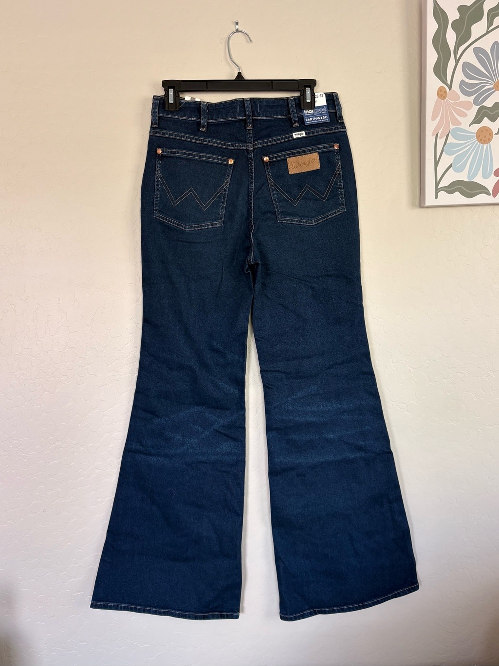 Wrangler Wanderer 622 High Rise Flare Jeans Indigo Blue NWT Women's 29 Boho 70s - Picture 5 of 7